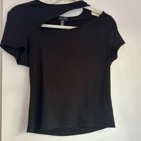 Bloomingdale’s Aqua Cutout Shirt - Picture 1 of 5